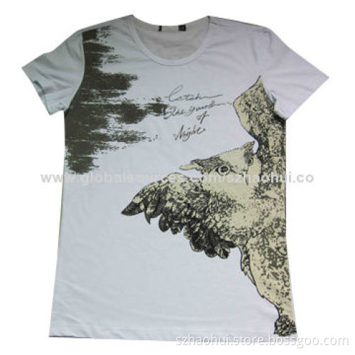 2014 top fashion men's mercerized cotton printed T-shirt, high quality and comfortable, OEM services